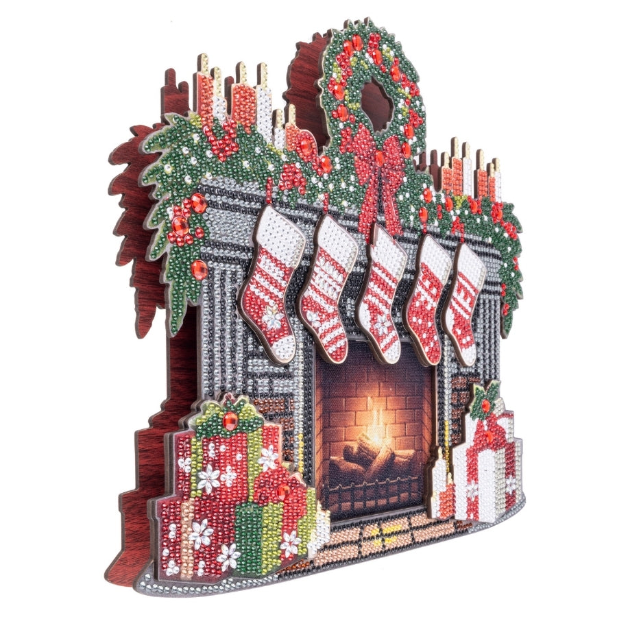 Christmas Fireplace Crystal Art 3D Buildable Scene Kit