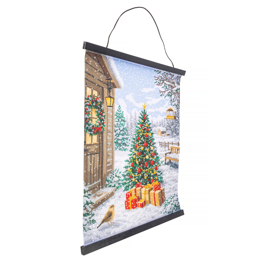 Christmas In The Garden Crystal Art Scroll Kit 40x50cm