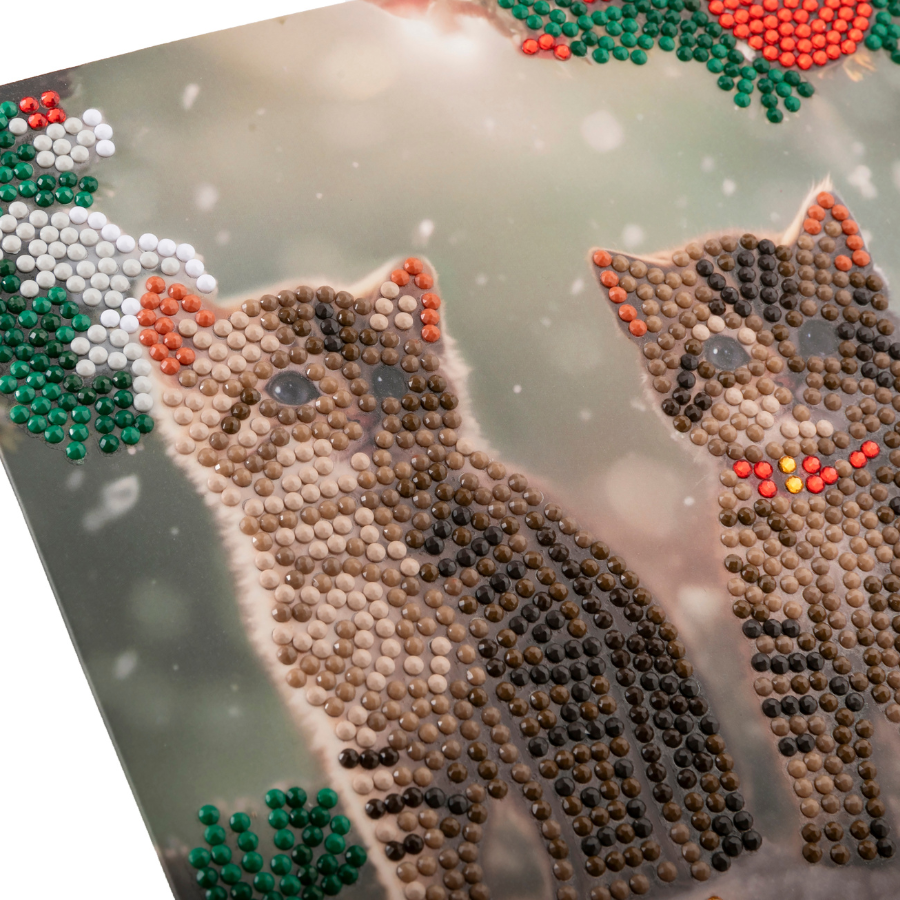 Christmas Kittens Crystal Art Card 18x18cm 4