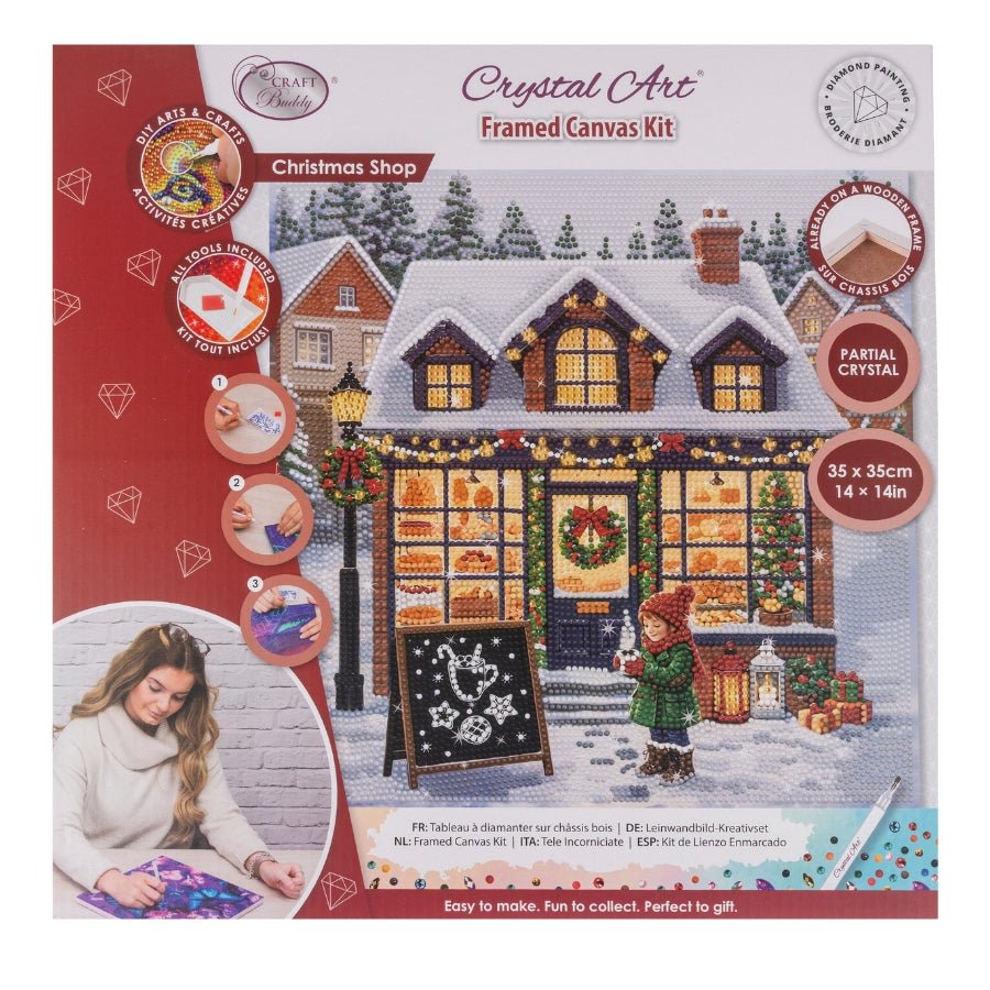 Christmas Shop Crystal Art Canvas Kit 35x35cm
