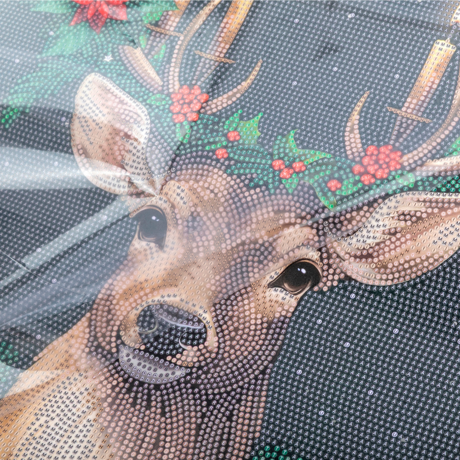 Christmas Stag Crystal Art Scroll Kit 40x50cm template