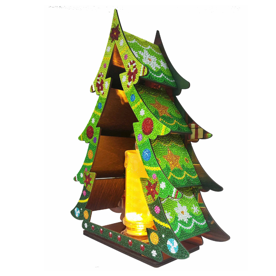 "Christmas Tree" Crystal Art LED Candle 3D Decoration Kit