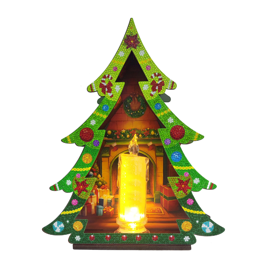 "Christmas Tree" Crystal Art LED Candle 3D Decoration Kit