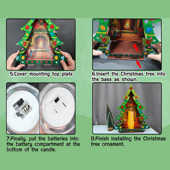 "Christmas Tree" Crystal Art LED Candle 3D Decoration Kit