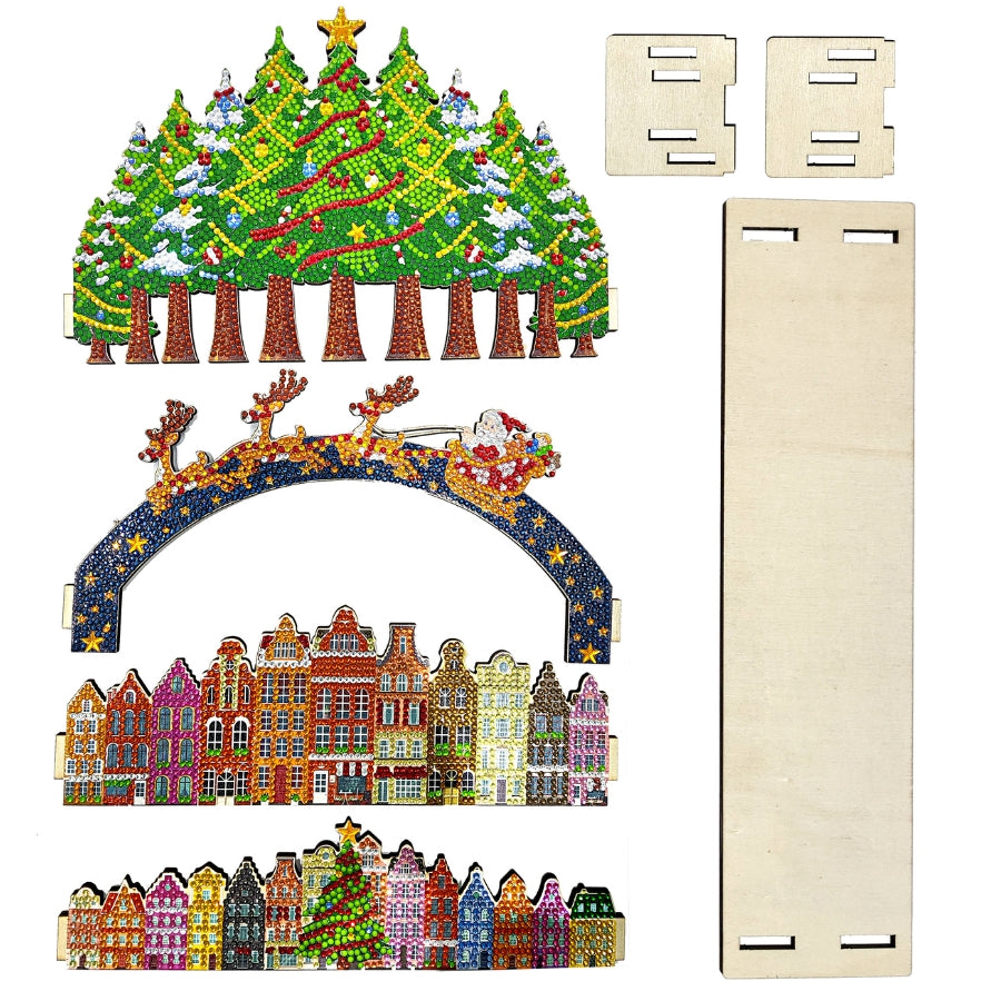 Christmas Village Crystal Art 3D Buildable Scene Kit