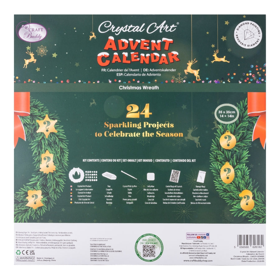 Christmas Wreath Crystal Art Advent Calendar Kit