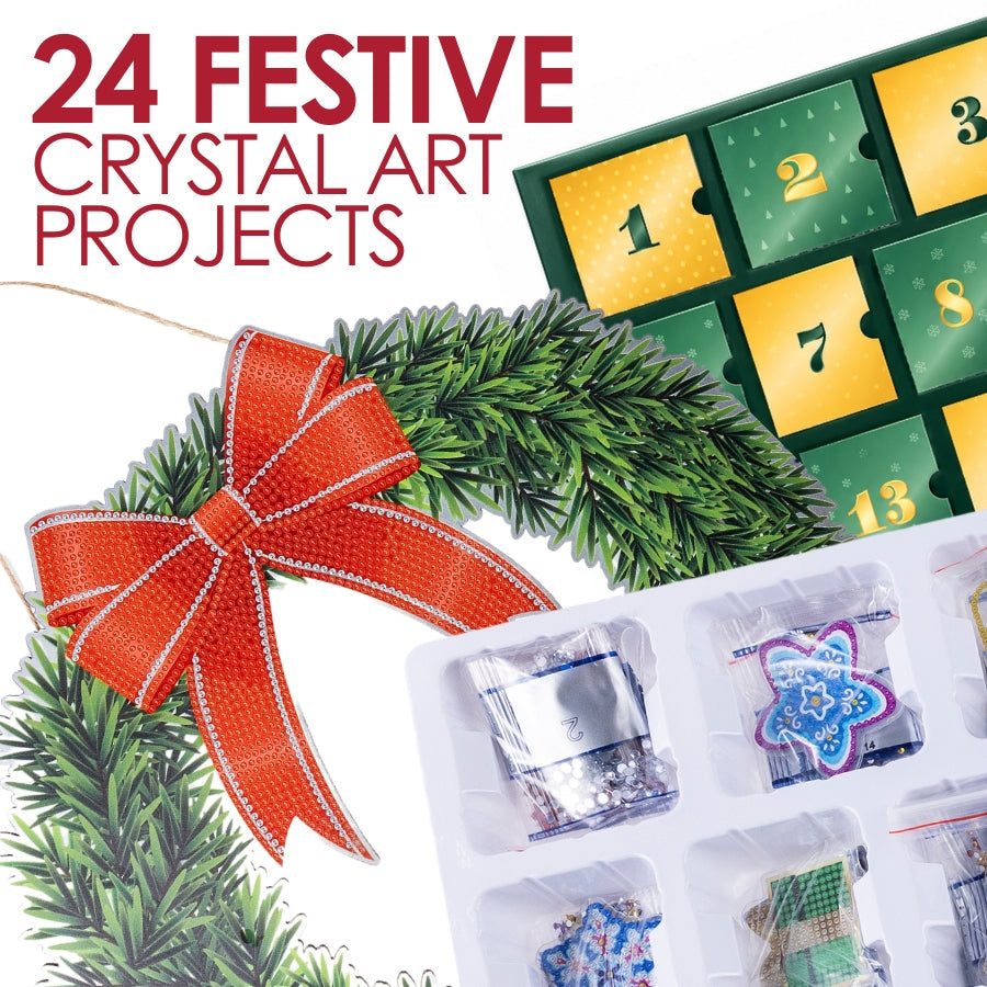 Christmas Wreath Crystal Art Advent Calendar Kit