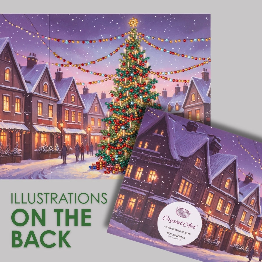 Christmas In The Square Crystal Art Card Kit 18x18cm