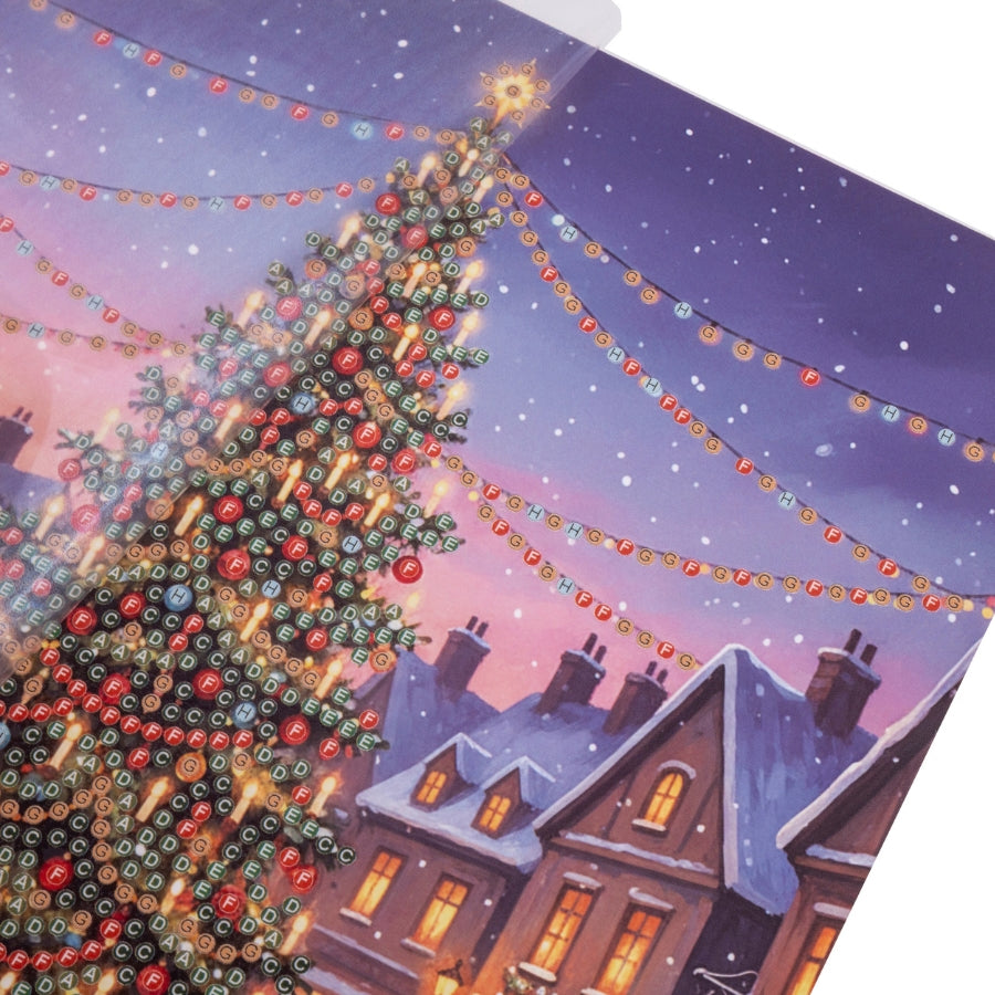 Christmas In The Square Crystal Art Card Kit 18x18cm