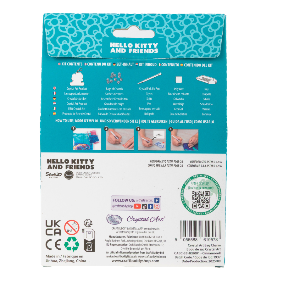 Cinnamoroll Crystal Art Bag Charm Kit Hello Kitty