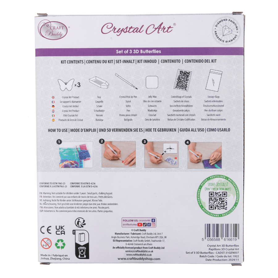 Crystal Art 3D Butterflies Decoration Kit Set3 1