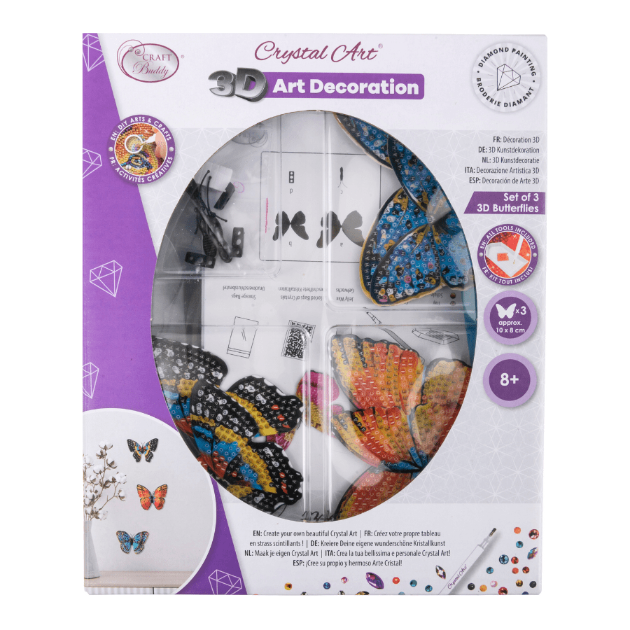 Crystal Art 3D Butterflies Decoration Kit Set3 5