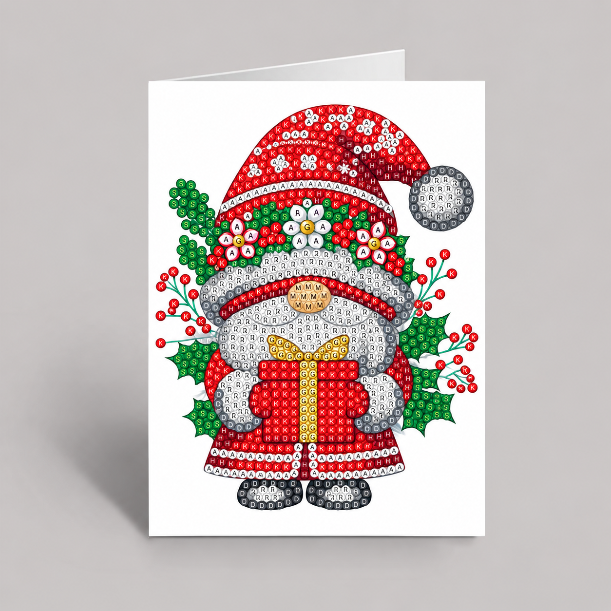Holiday Gnome Crystal Art Card Kit 12x17cm
