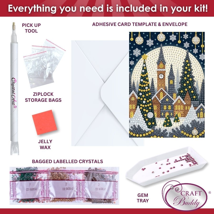 Silent Night Crystal Art Card Kit 12x17cm