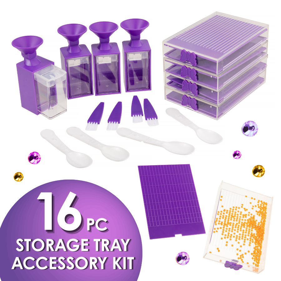 Crystal Art Storage Tray Accessory Kit 16pc