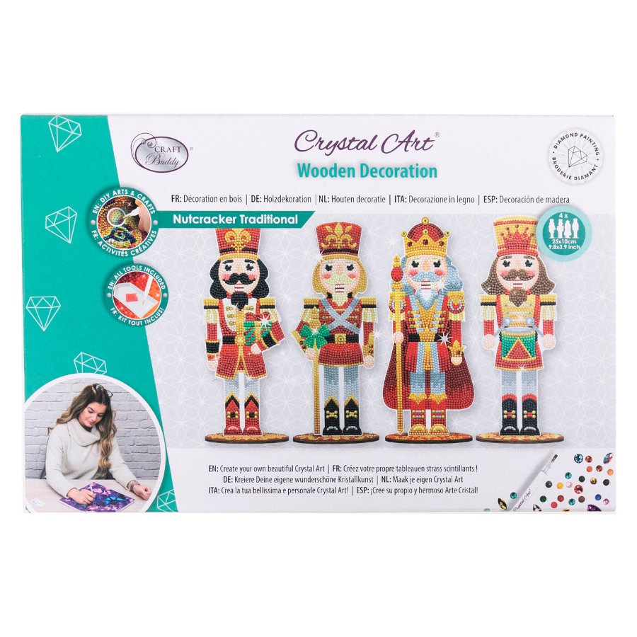 Crystal Art Wooden Decoration Traditional Nutcrackers front