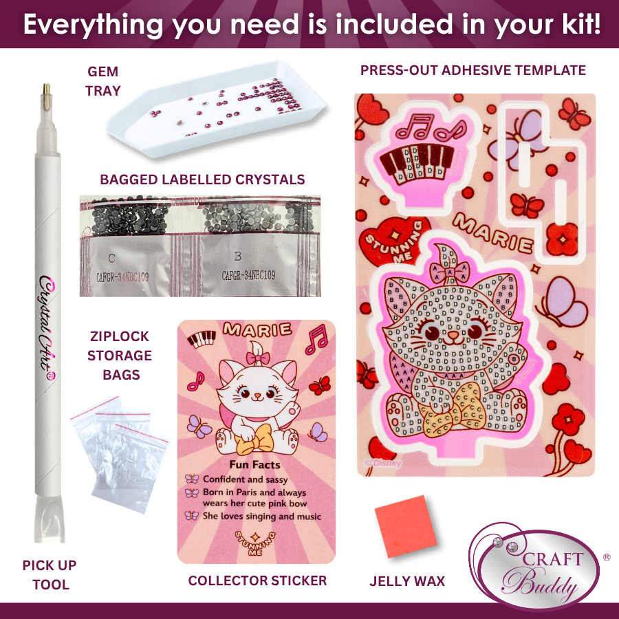 Cuddle Crew Crystal Art Hidden Treasures Kit Disney