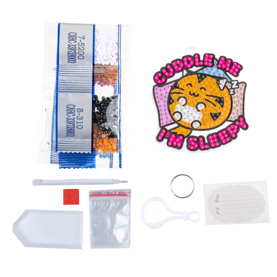 Cuddle Me I'm Sleepy Crystal Art Bag Charm Kit Fuzzballs