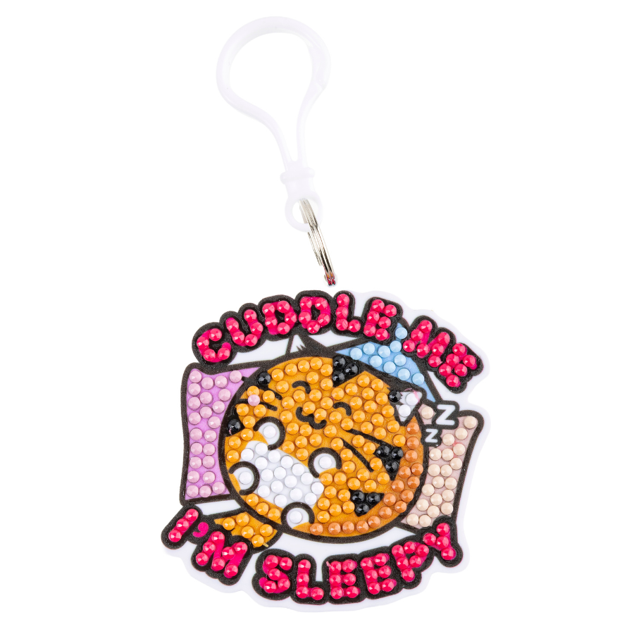 Cuddle Me I'm Sleepy Crystal Art Bag Charm Kit Fuzzballs