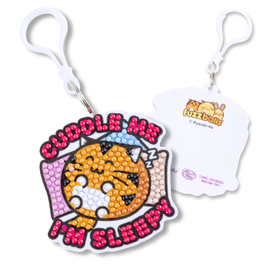 Cuddle Me I'm Sleepy Crystal Art Bag Charm Kit Fuzzballs