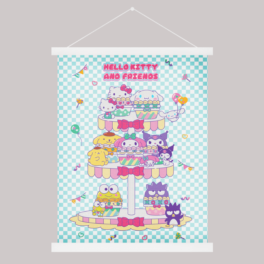 Cupcake Friends Crystal Art Scroll Kit 40x50cm Hello Kitty