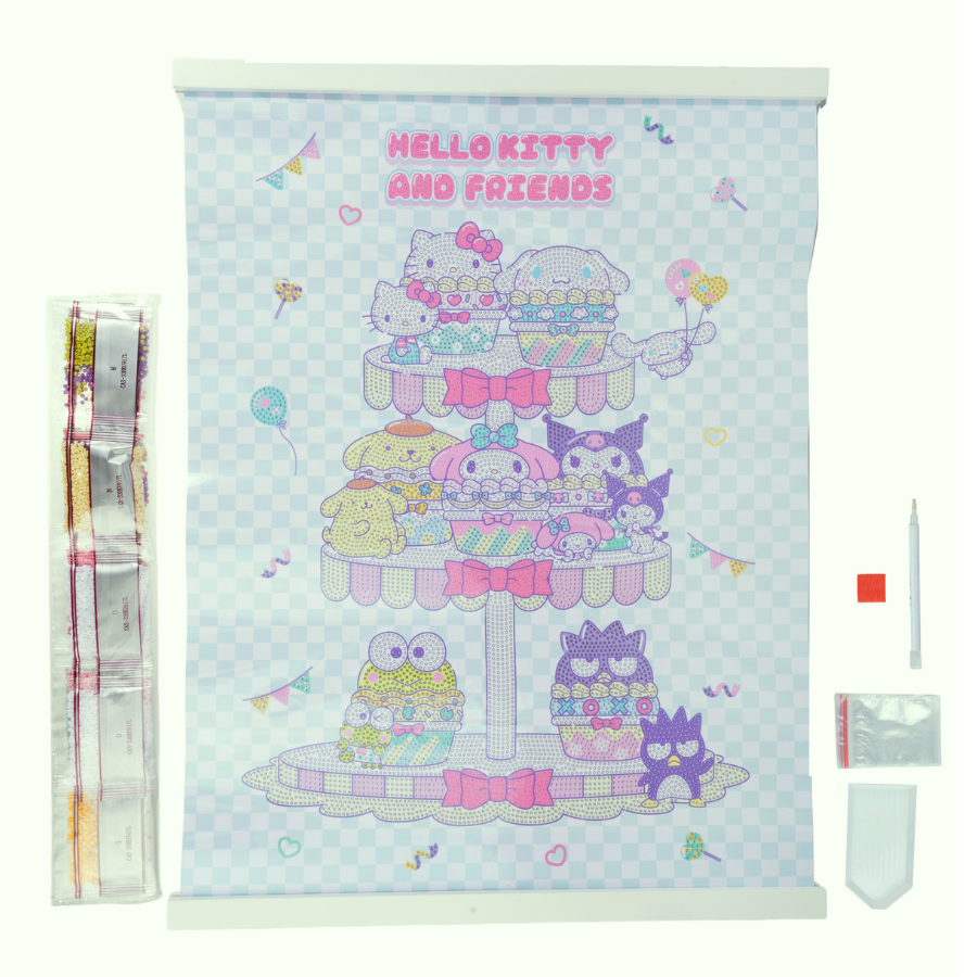 Cupcake Friends Crystal Art Scroll Kit 40x50cm Hello Kitty