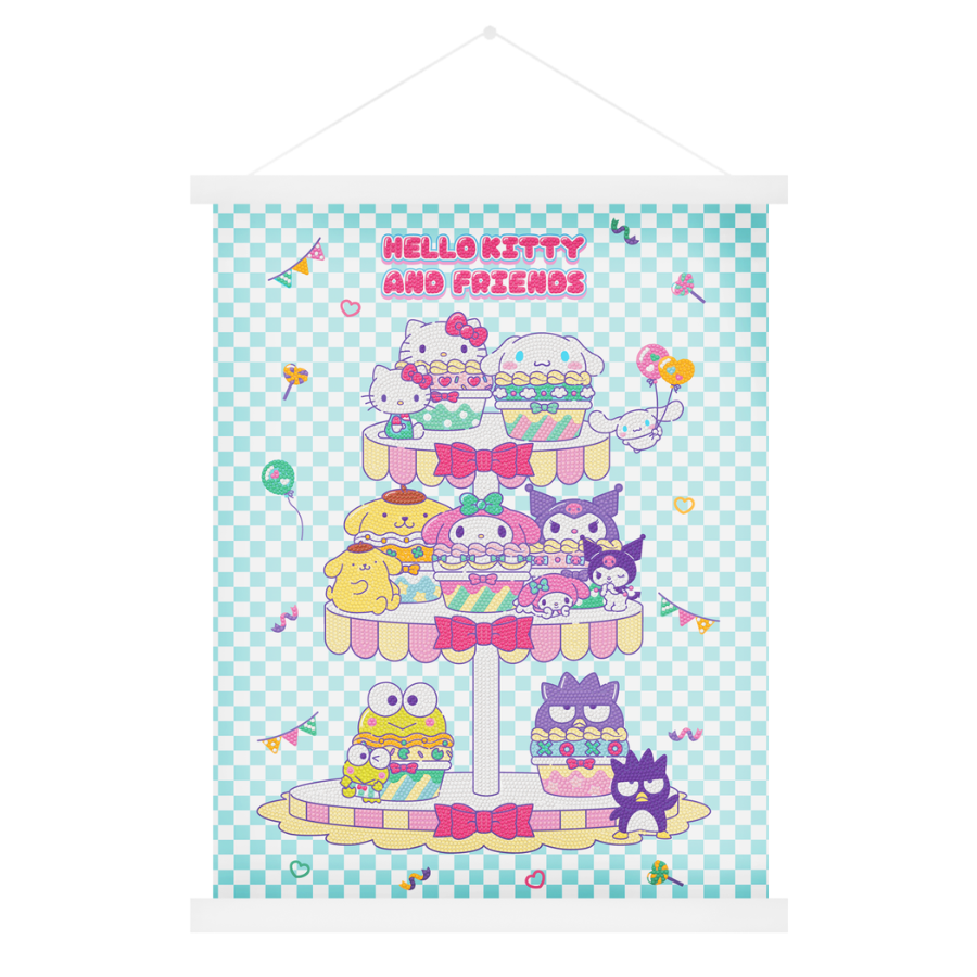 Cupcake Friends Crystal Art Scroll Kit 40x50cm Hello Kitty