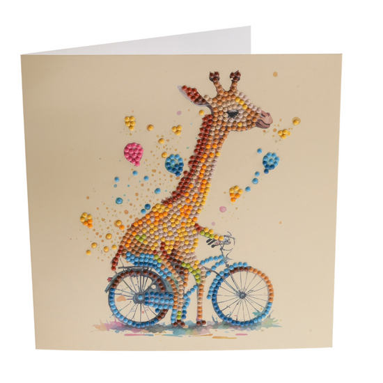"Cute Baby Giraffe" Crystal Art Card Front