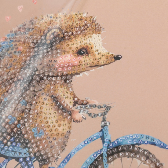 "Cute Baby Hedgehog" Crystal Art Card Before