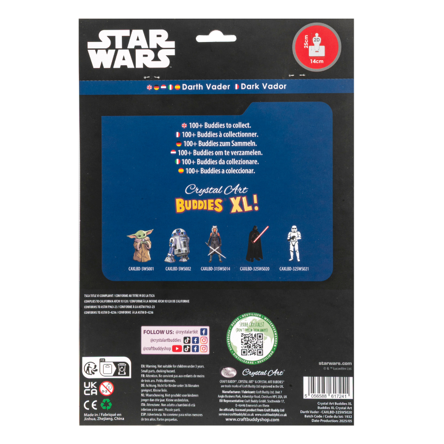 Darth Vadar Crystal Art Buddies XL Kit Star Wars 5