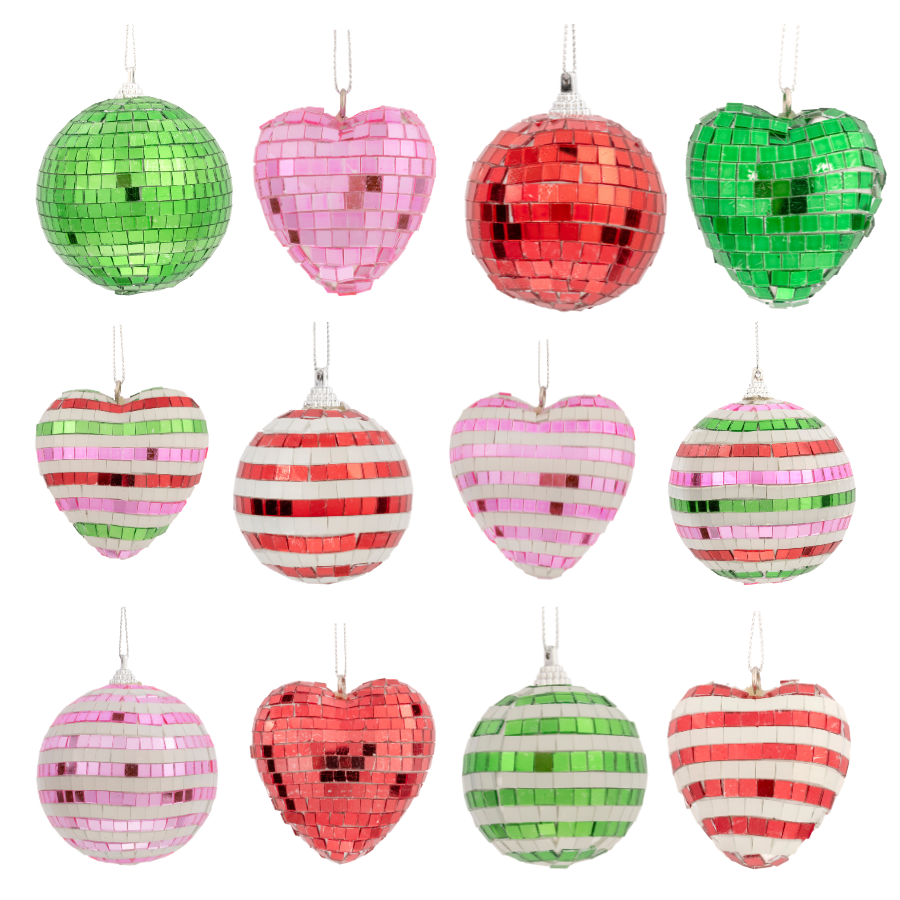 Disco Ball Kit Hanging Decoration Multicoloured Set of 12