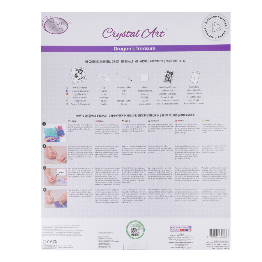 Dragon's Treasure Crystal Art Canvas Kit 40x50cm