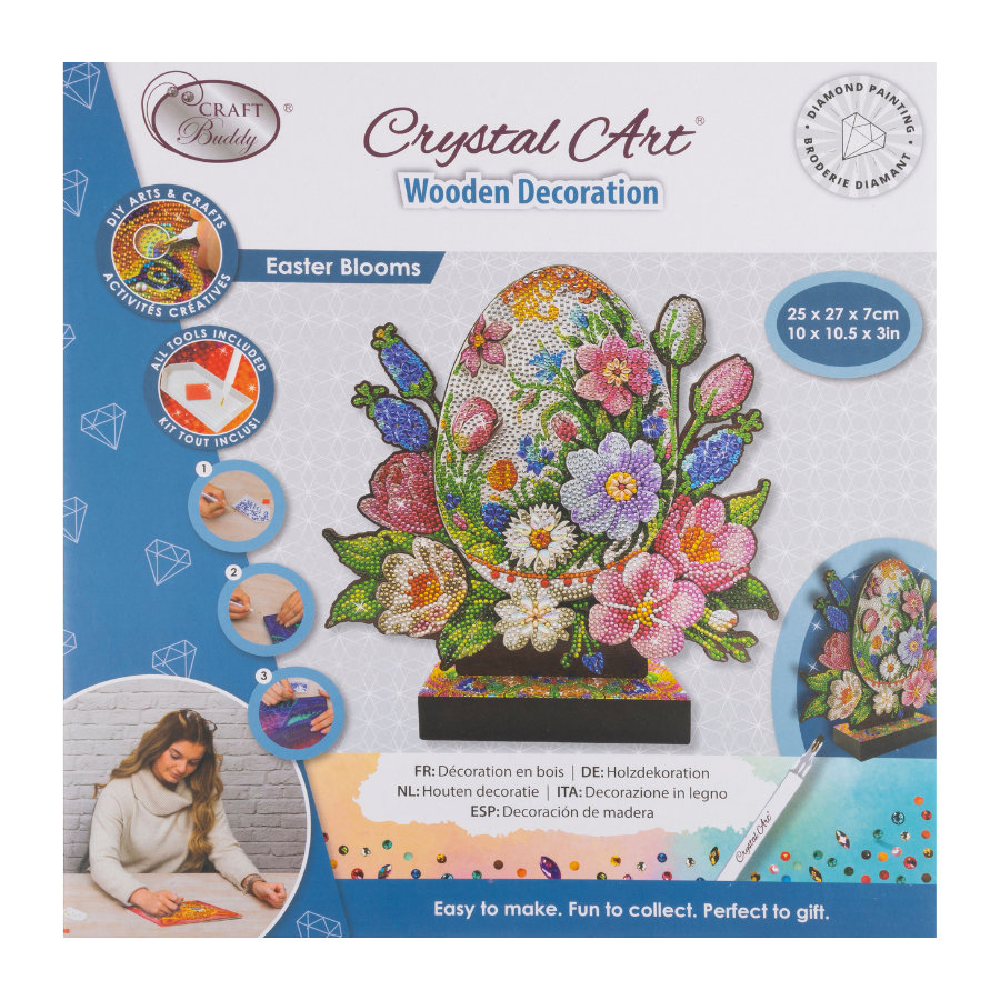 Easter Blooms Crystal Art Wooden Decoration Kit