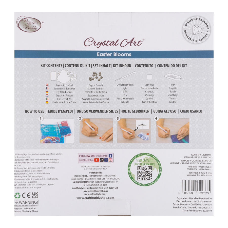 Easter Blooms Crystal Art Wooden Decoration Kit