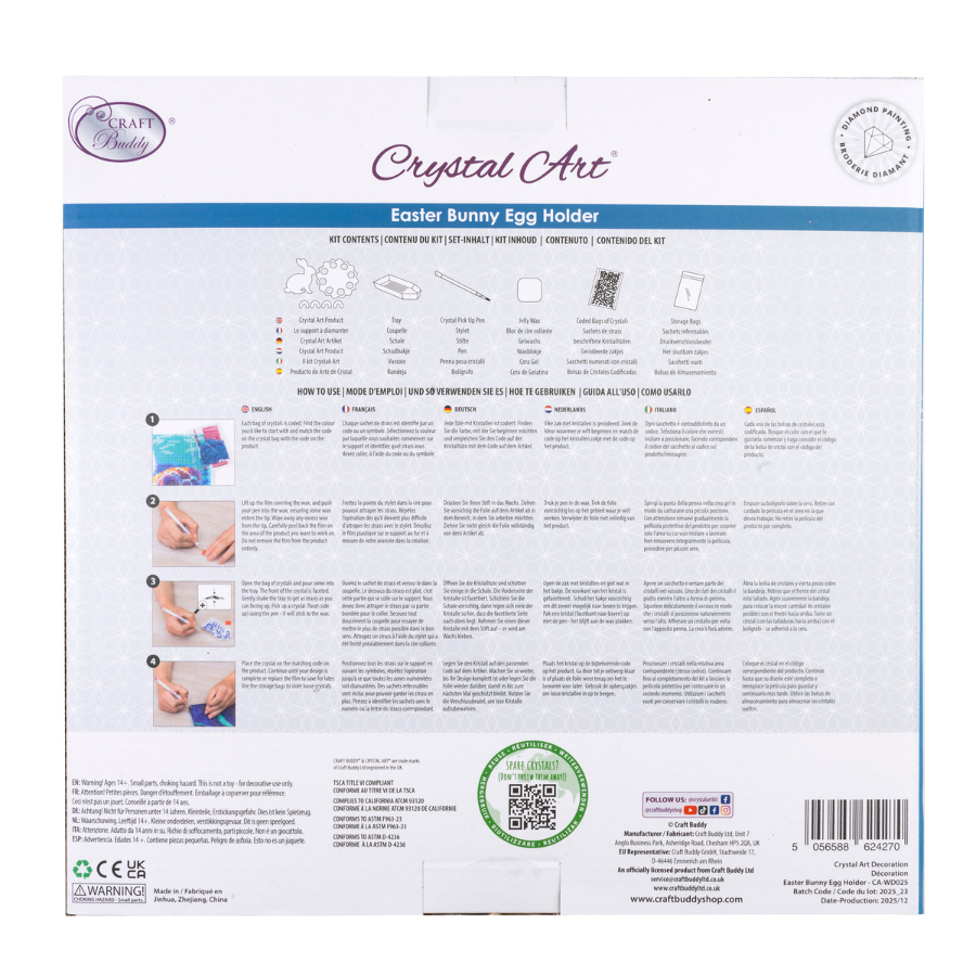 Easter Bunny Egg Holder Crystal Art Decoration Kit