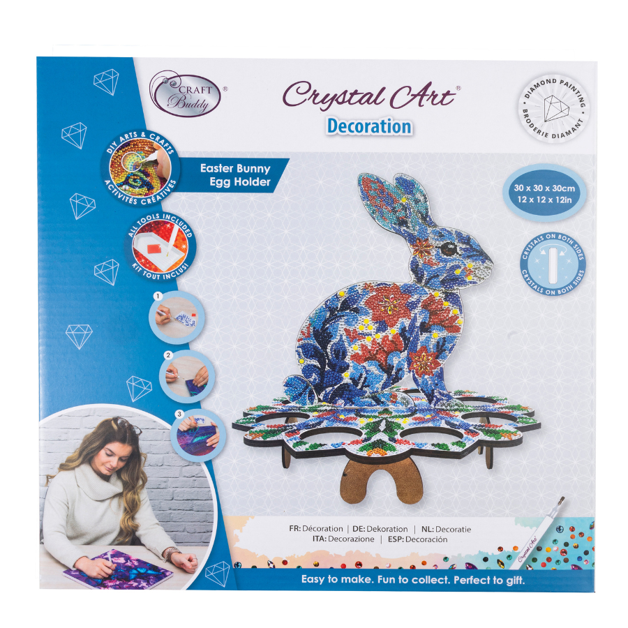 Easter Bunny Egg Holder Crystal Art Decoration Kit