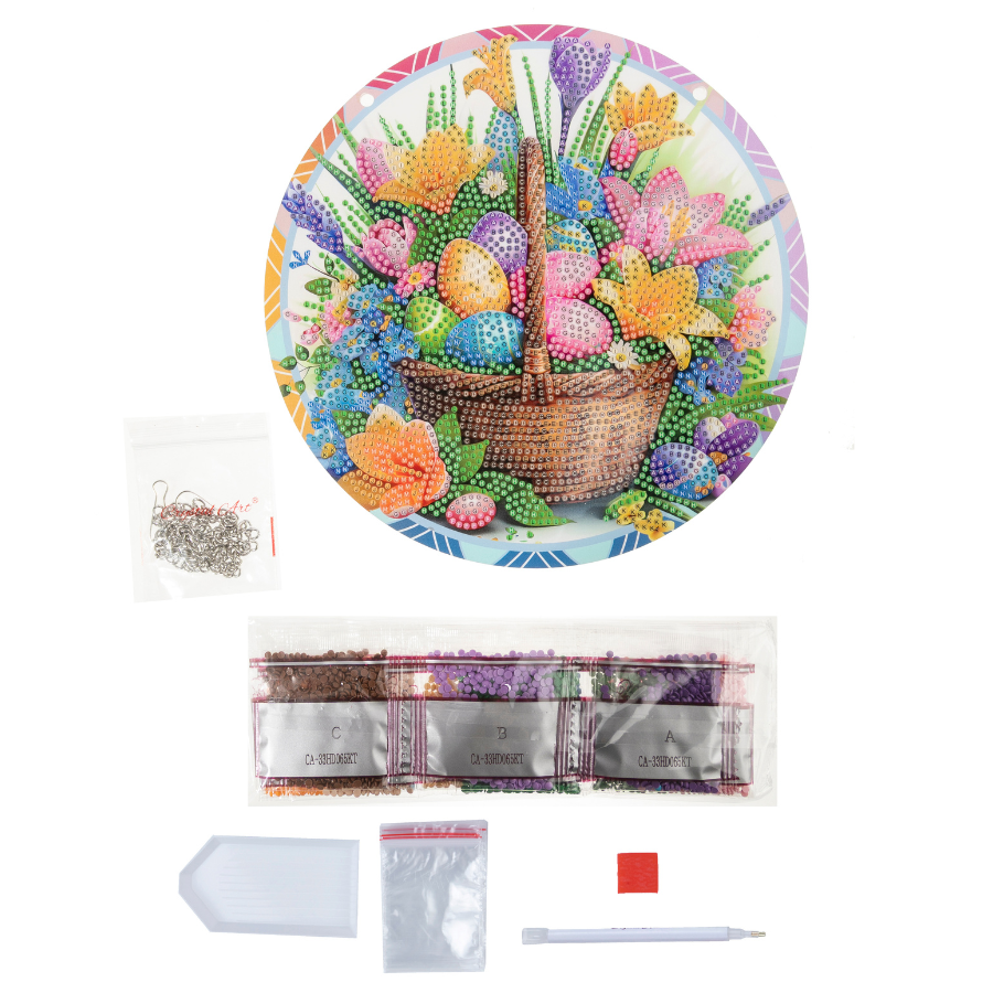 Easter Bunny Garden & Easter Delights Crystal Art Hanging Decoration Set of 2