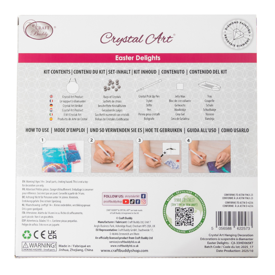 Easter Bunny Garden & Easter Delights Crystal Art Hanging Decoration Set of 2