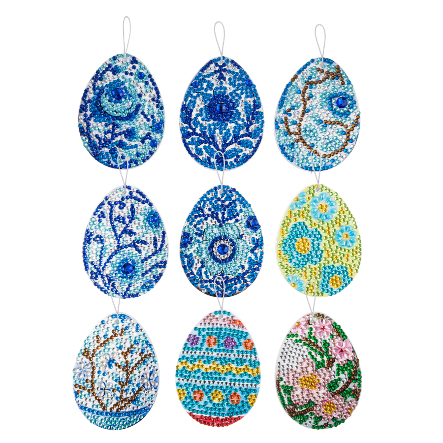 Easter Eggs Crystal Art Hanging Decoration Set of 24