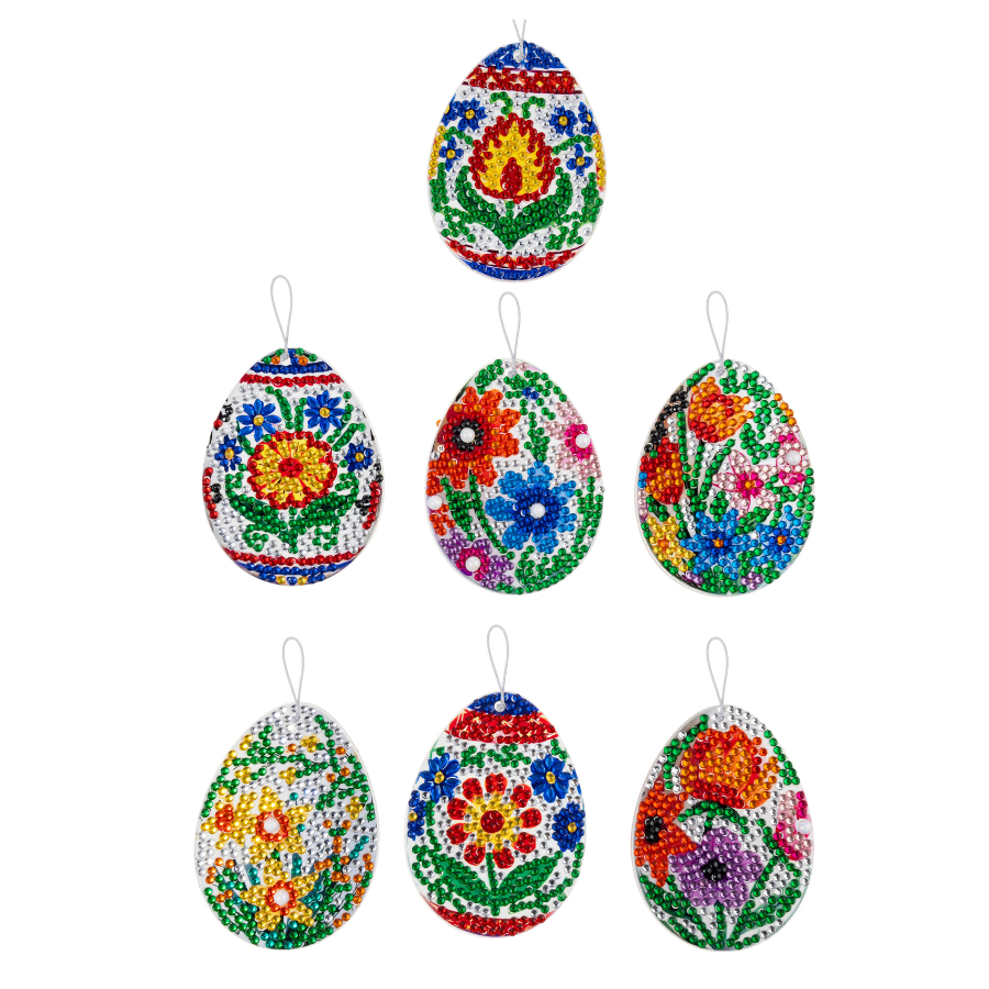 Easter Eggs Crystal Art Hanging Decoration Set of 24