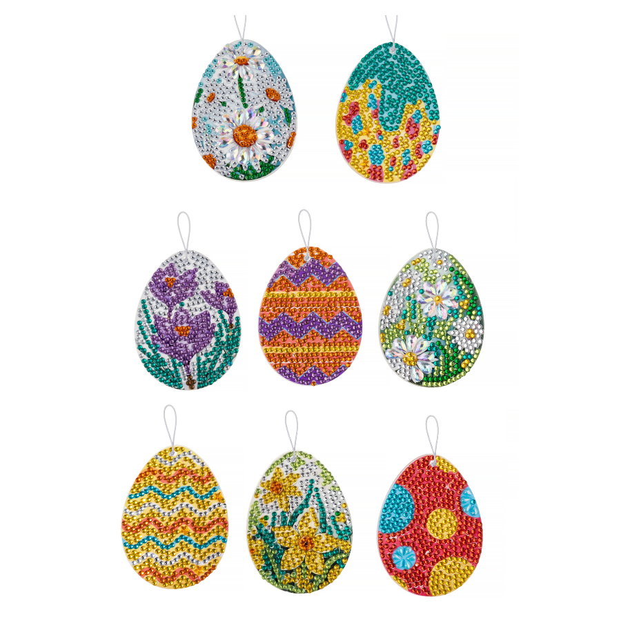 Easter Eggs Crystal Art Hanging Decoration Set of 24