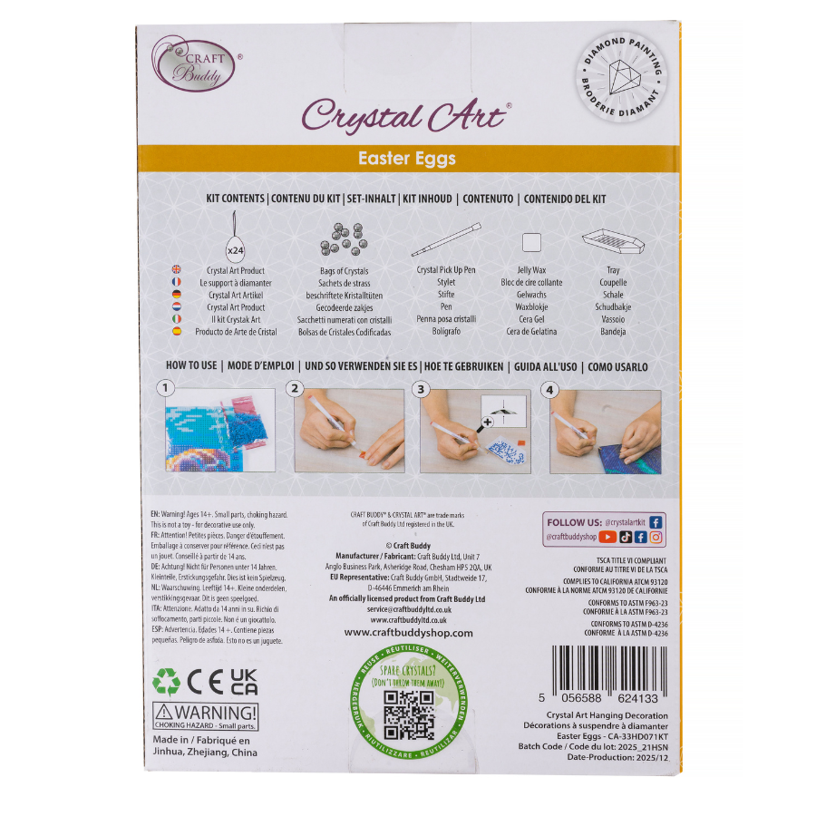 Easter Eggs Crystal Art Hanging Decoration Set of 24