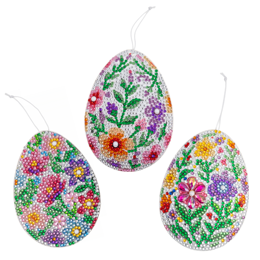 Easter Eggs Crystal Art Hanging Decoration Set of 12
