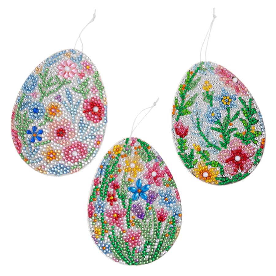 Easter Eggs Crystal Art Hanging Decoration Set of 12