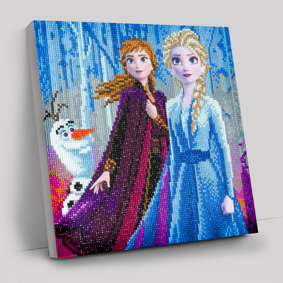 CAK-DNY700M: Elsa, Anna & Olaf, 30x30cm Crystal Art Kit