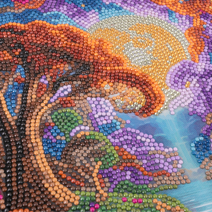 "Enchanted Lake" Crystal Art Canvas 30x30cm Close Up