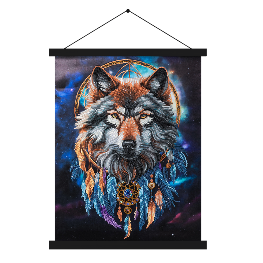 Enchanted Wolf Crystal Art Scroll Kit 40x50 1
