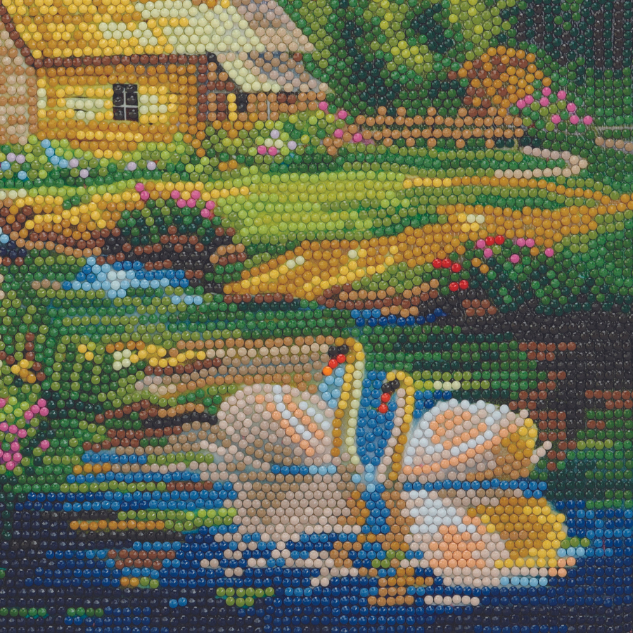 “Enchanting Water Mill” Crystal Art Kit 30 x 30cm Close Up