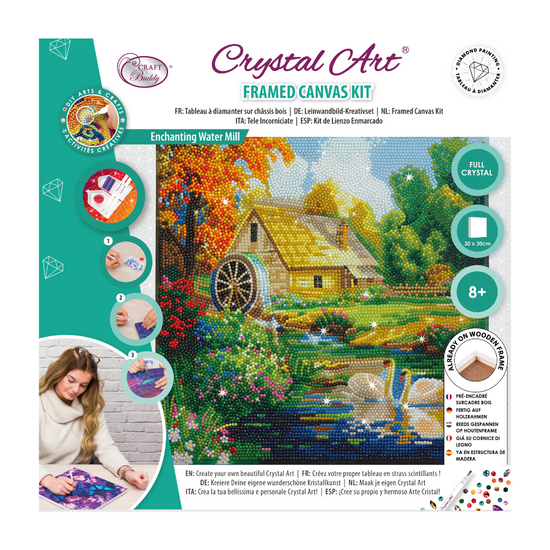 “Enchanting Water Mill” Crystal Art Kit 30 x 30cm Front Packaging