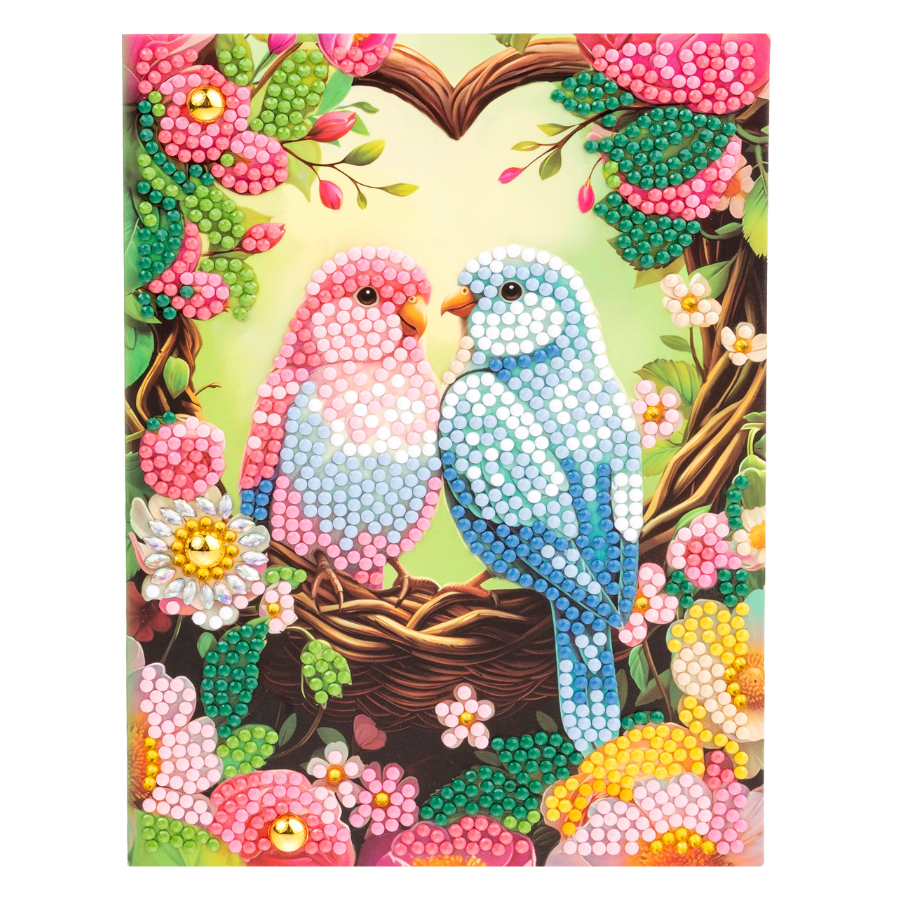 Floral Birds Crystal Art Card Kit 12.6cm x 17.5cm